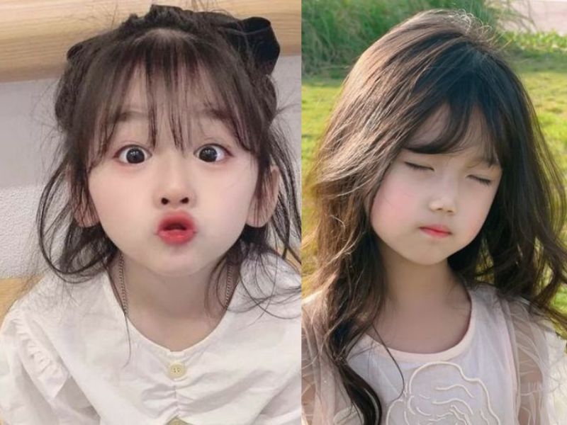 Tóc mái thưa Hàn Quốc cho bé