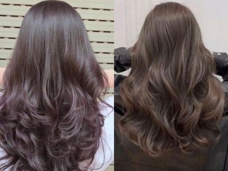 Tóc ngang bầu uốn xoăn nhẹ
